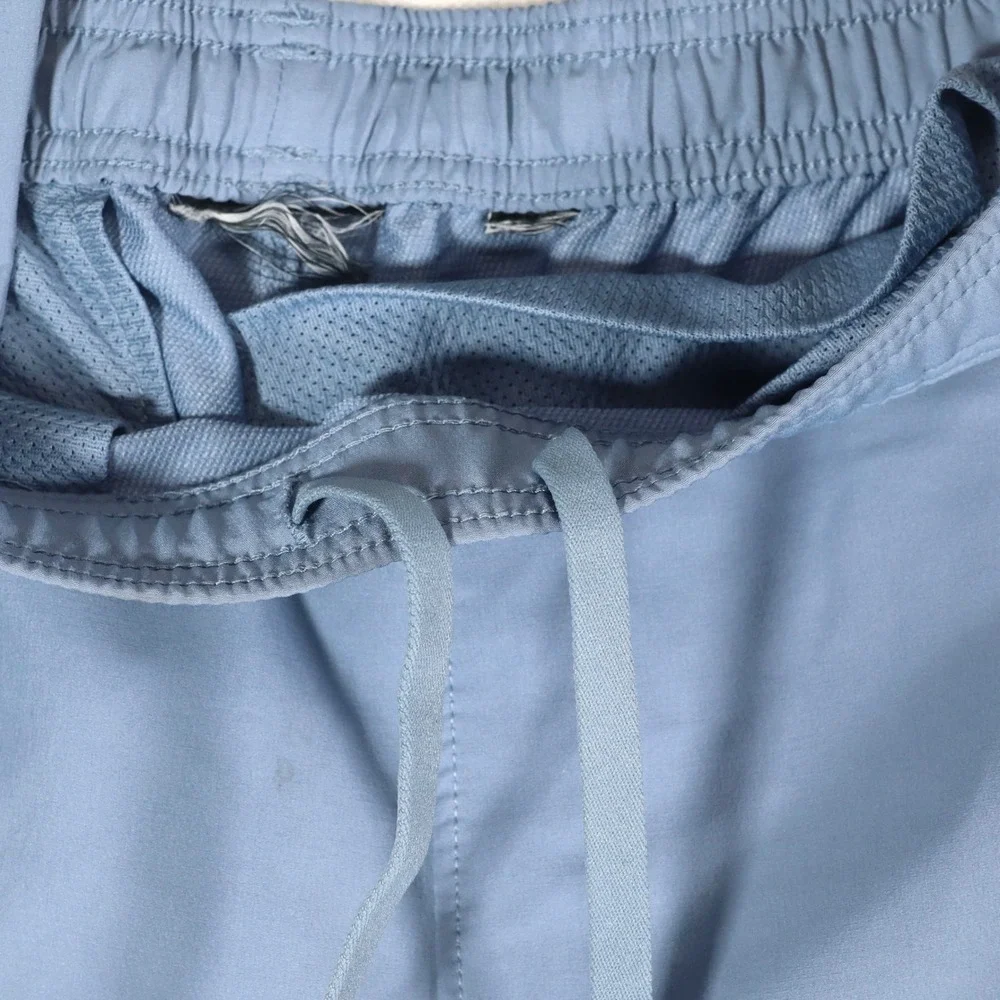 ⁠Cuts Clothing Mens S Blue Lined Athletic Shorts Drawstring Gym Activewear